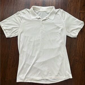 Lululemon Men’s Evolution Short Sleeve Polo Shirt white ivory Large L